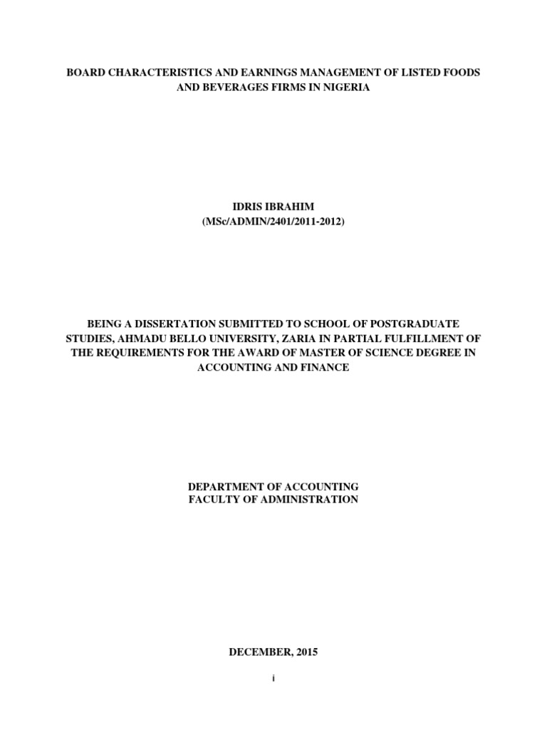 Board Characteristics and Earnings Management of Listed Foods and ...