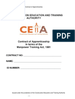 Apprenticeship Contract Agreement Form