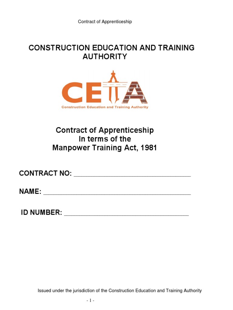Apprenticeship Contract Agreement Form | PDF | Apprenticeship | Breach ...