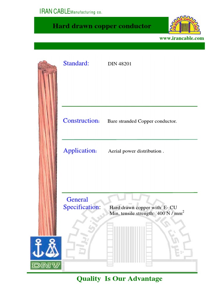 Hard Drawn Copper Conductor Specifications | PDF