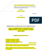 Model SIAC Response To Notice of Arbitration PDF