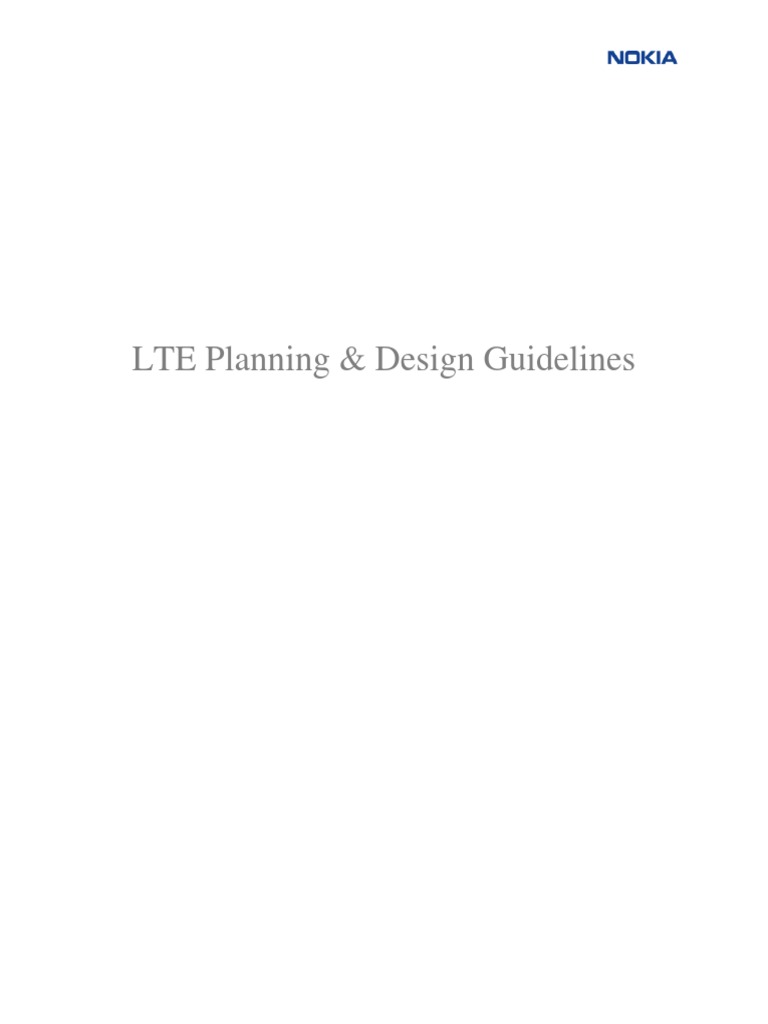 LTE Network Planning Guidelines | PDF | Voice Over Ip | Lte ...