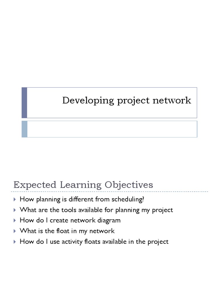 Day 5 - Developing Project Network Diagram PDF | PDF | Systems Science