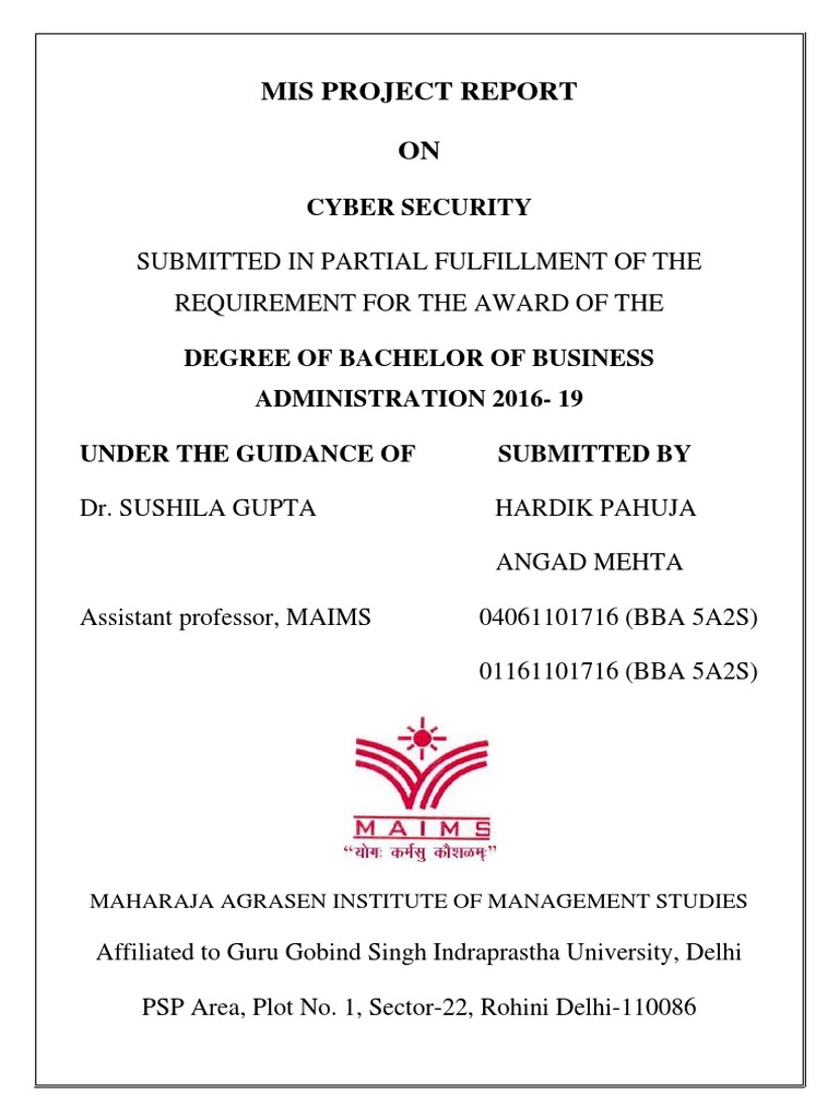 Cyber Security Project Report BBA | PDF | Computer Security | Security