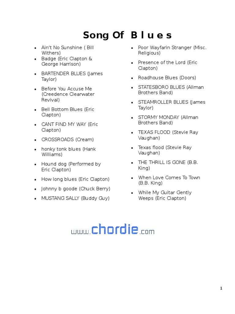 Song Book Pdf Blues African American Music