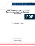 Predicting Customer Churn in Telecommunications Service Providers