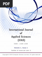 Download International Journal of Applied Sciences IJAS Volume 1  Issue 1 by AI Coordinator - CSC Journals SN42622141 doc pdf