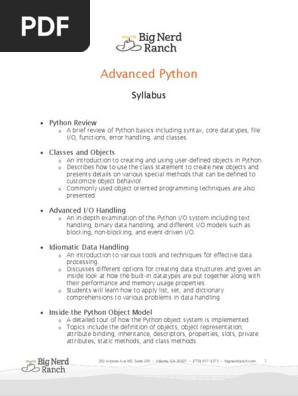 ADVANCE PYTHON PROGRAMMING