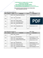 Jadwal Prodi Teknik Kimia UNUSIDA Gasal 2019-2020