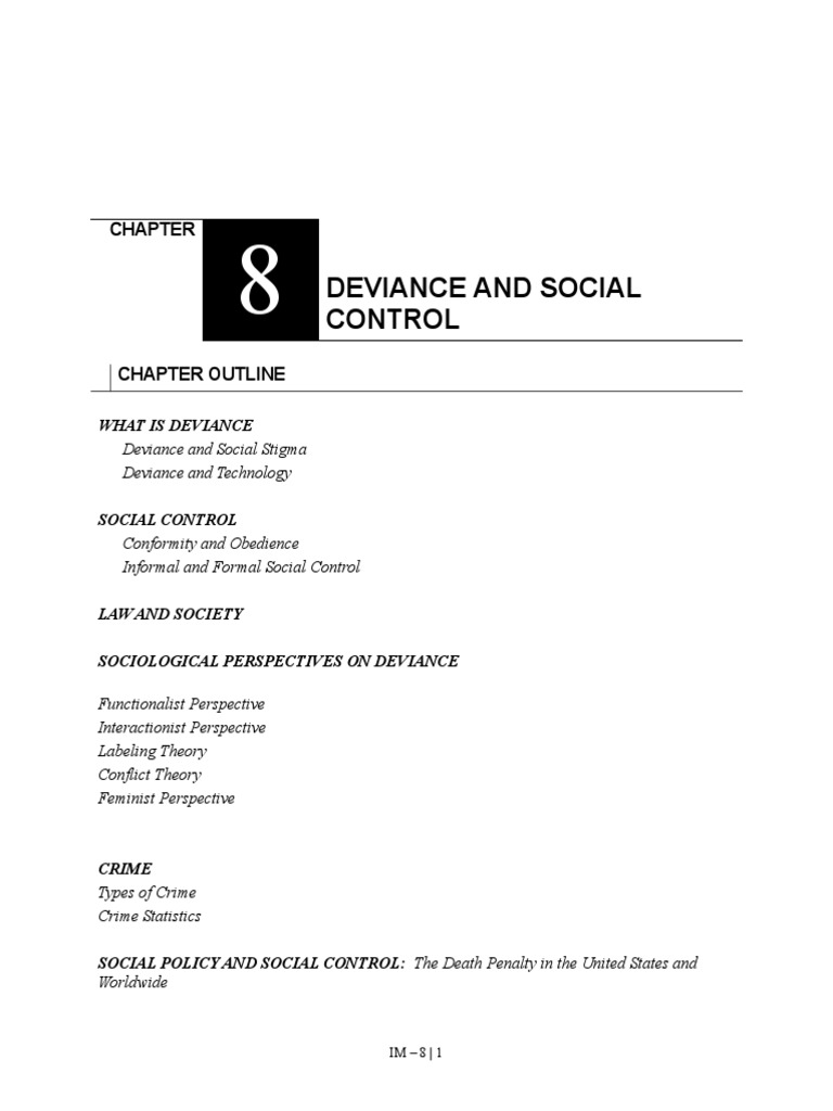 Deviance and Social Control | PDF | Deviance (Sociology) | Crime & Violence