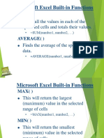 Microsoft Excel Built-In Functions: Takes All The Values in Each of The Specified Cells and Totals Their Values