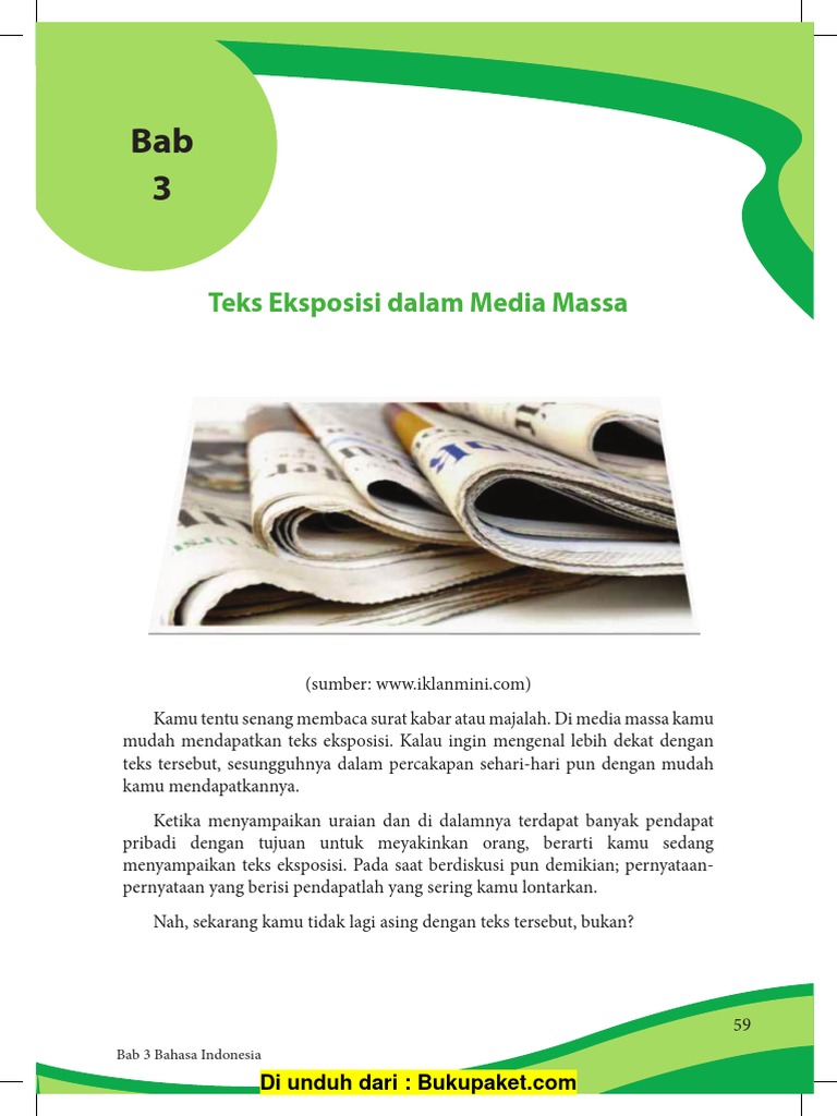 Bab 3 Teks Eksposisi Dalam Media Masa