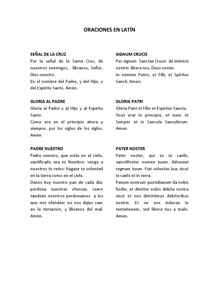 Oraciones Católicas en Latín | PDF | María, madre de Jesús | orador del  Señor