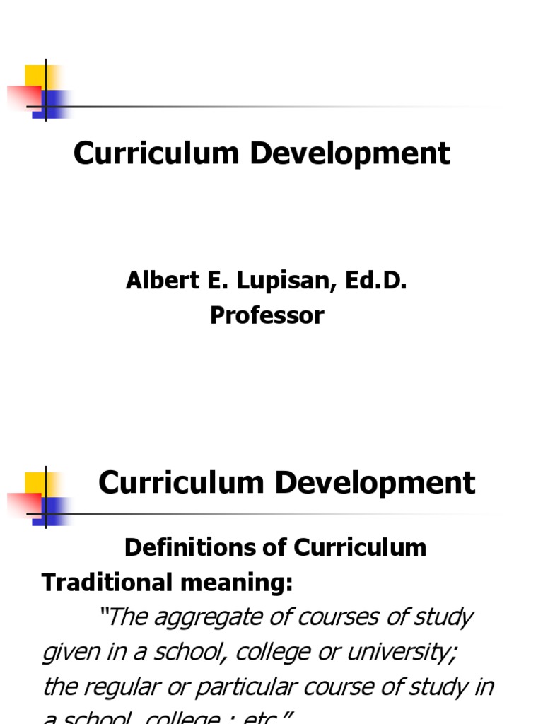 A Comprehensive Overview of Curriculum Development Definitions