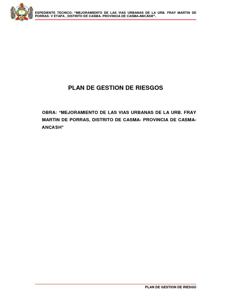 Plan de Gestión de Riesgos en Casma | PDF | Riesgo | Probabilidad
