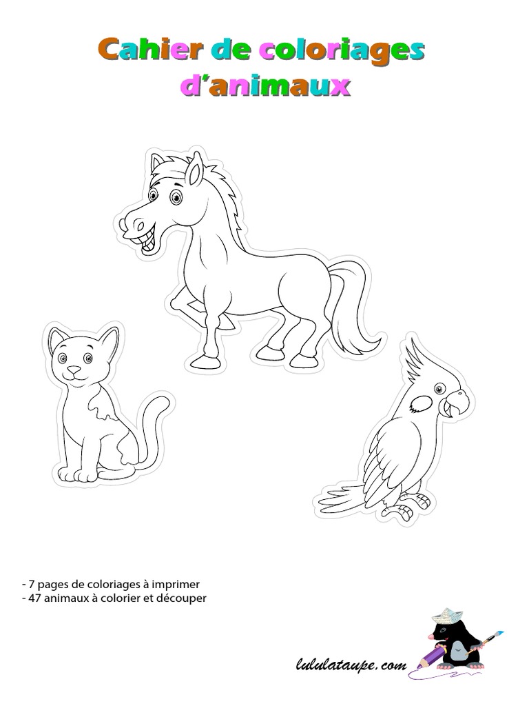 Cahier De Coloriage à Imprimer Maternelle Pdf Cahier Coloriage Animaux PDF | PDF