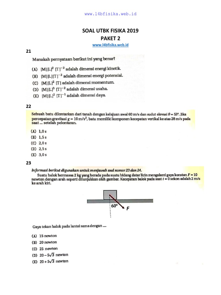 10++ Soal utbk fisika 2019 pdf ideas