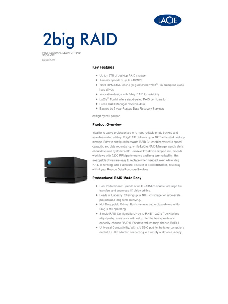 Key Features: Professional Desktop Raid Storage Data Sheet | PDF ...