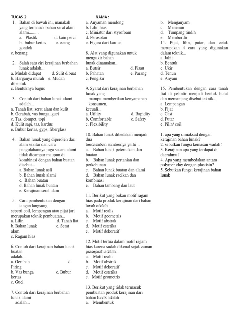 Tugas Prakarya Kelas 8 Kerajinan Pdf