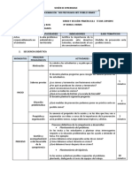 Sesion de Aprendizaje Sobre Simulacro de Sismo