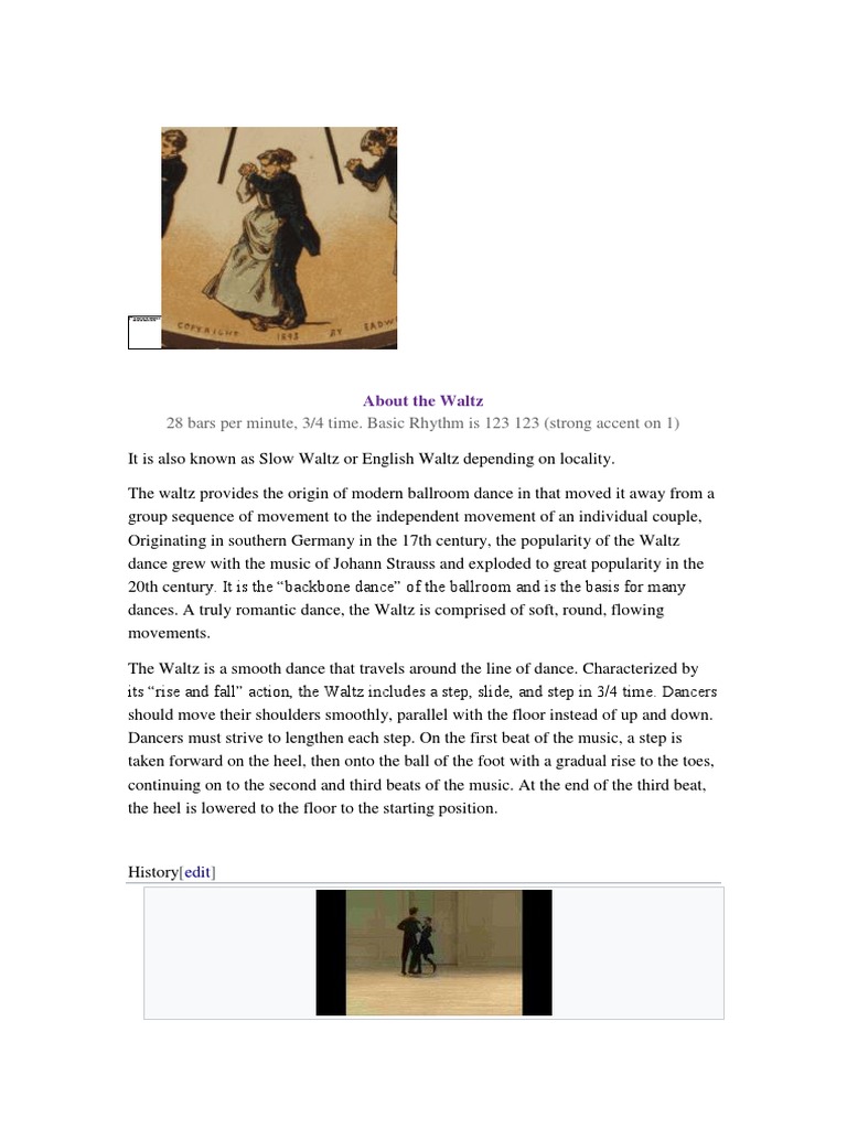 28 Bars Per Minute, 3/4 Time. Basic Rhythm Is 123 123 (Strong Accent On