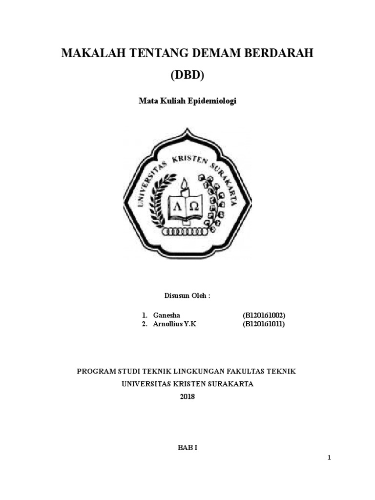 Makalah Tentang Demam Berdarah Dbd Mata Kuliah Epidemiologi Pdf