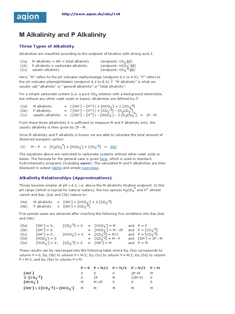 Understanding P and M Alkalinity | PDF | Alkalinity | Ph