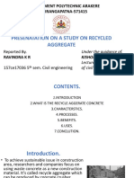 Presenatation On A Study On Recycled Aggregate: Government Polytechnic Arakere SRIRANGAPATNA-571415