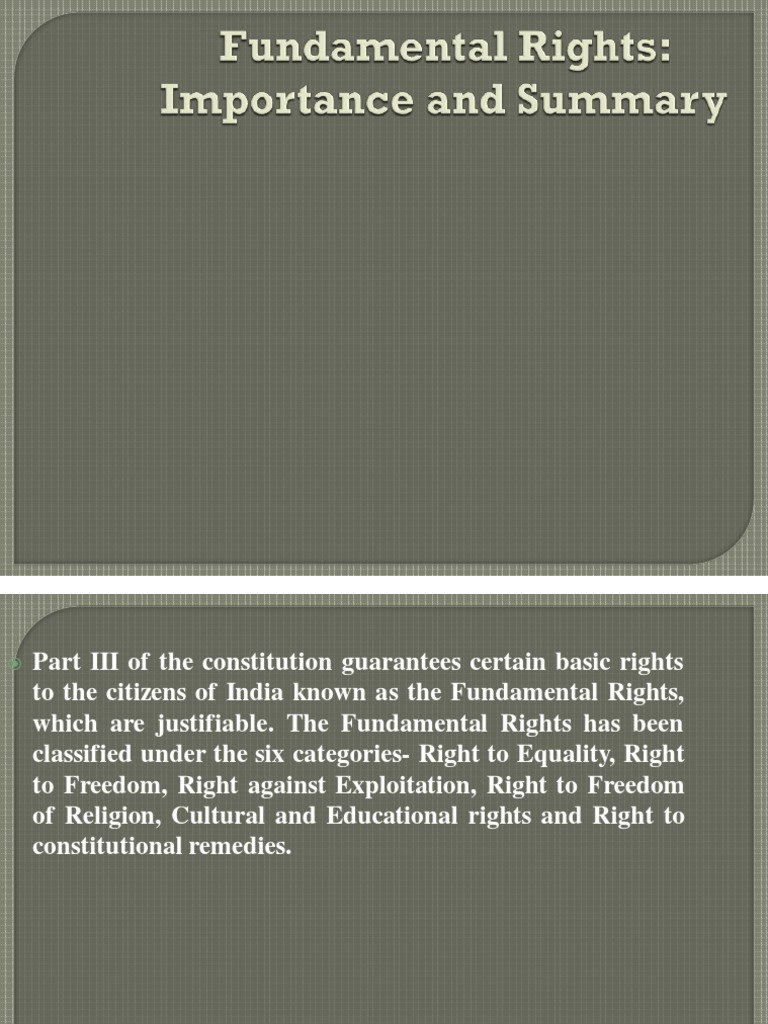 Fundamental Rights PDF | PDF | Applied Ethics | Government And Personhood