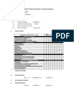 Formato de Informe Psicologico Ocupacional - Propuesto