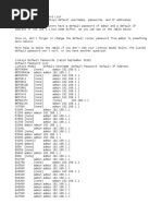 Linksys Default Password List