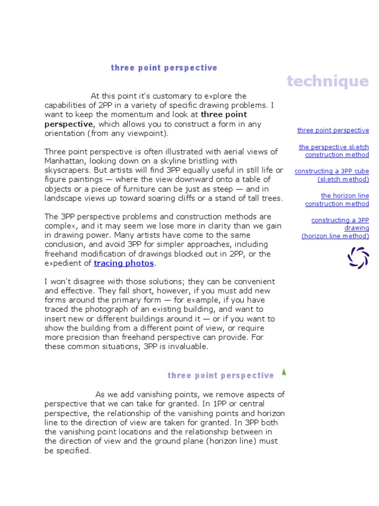 PERSPETIVE - Three Point Perspective | PDF | Perspective (Graphical ...