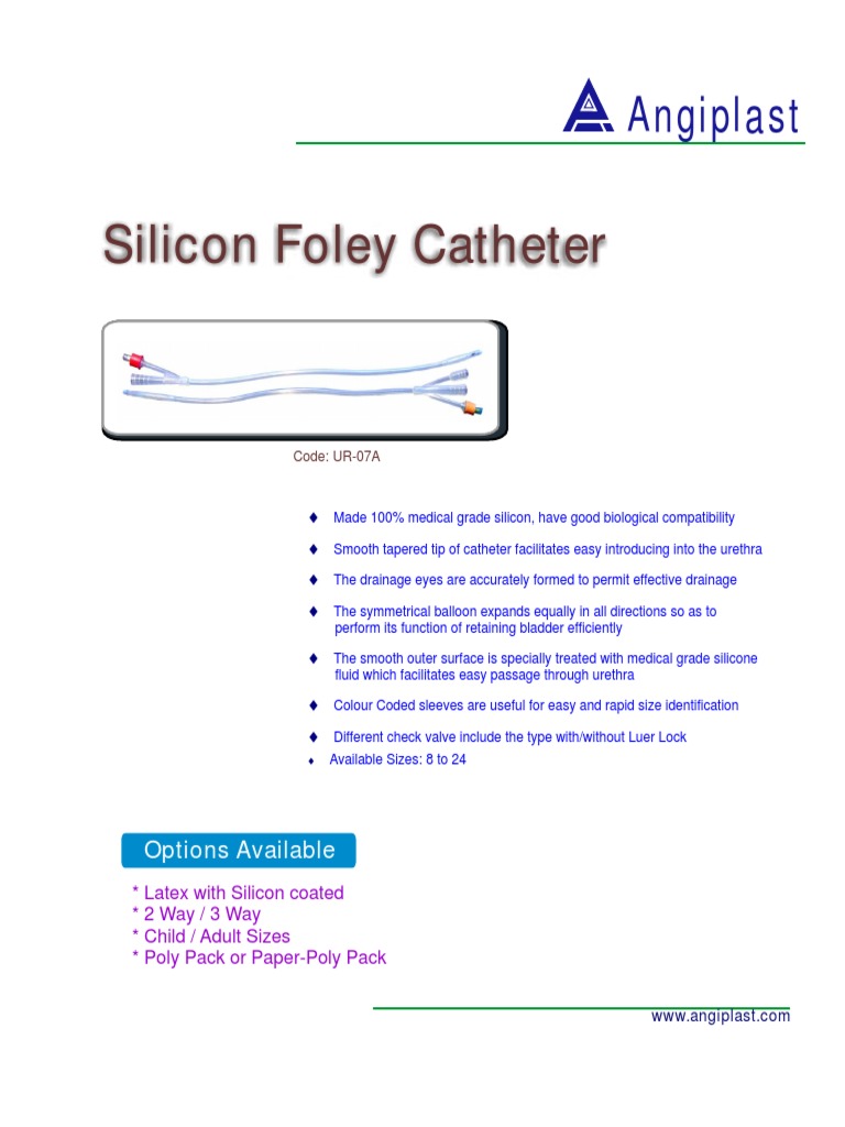 Silicone Foley Catheter Overview | PDF