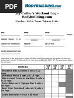 Jay Cutler's Workout Log