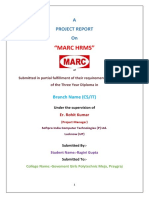 "Marc HRMS": A Project Report On
