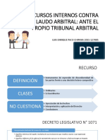 Recursos Internos Contra El Laudo Arbitral y El Amparo