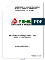 Procedimiento administrativo para inicio de los trabajos PEMEX PEP