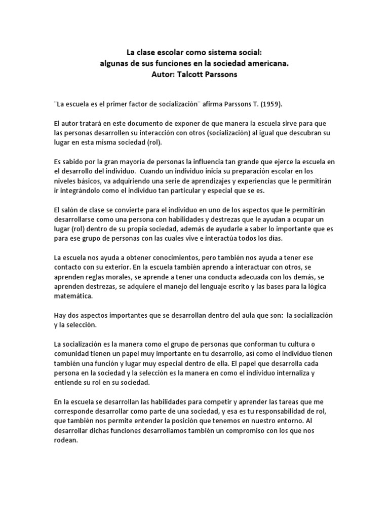 La escuela y su rol en la socialización | PDF | Socialización | Sociedad