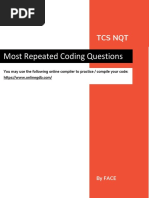 Most Repeated Coding Questions: Tcs NQT