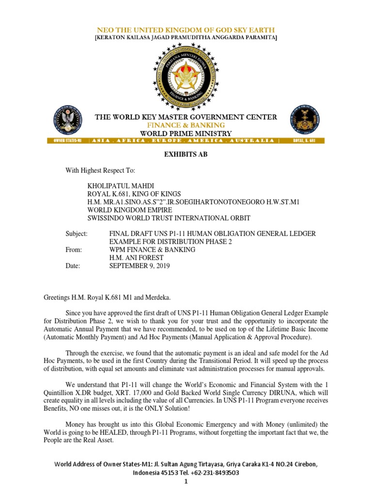 Letter To M1 2019-09-08 | PDF | Money | Payments