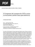 O Congresso de Lausanne de 1875 e Como Os Escoceses Usaram Deus Para Destruí-lo. – REVISTA BIBLIOT3CA