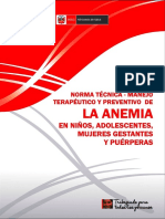 NORMA TÉCNICA  - MANEJO TERAPÉUTICO  Y PREVENTIVO DE LA ANEMIA