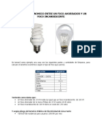 Beneficio económico entre foco ahorrador e incandescente