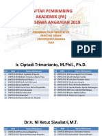 Daftar Mahasiswa Arsitektur Universitas Udayana 2019