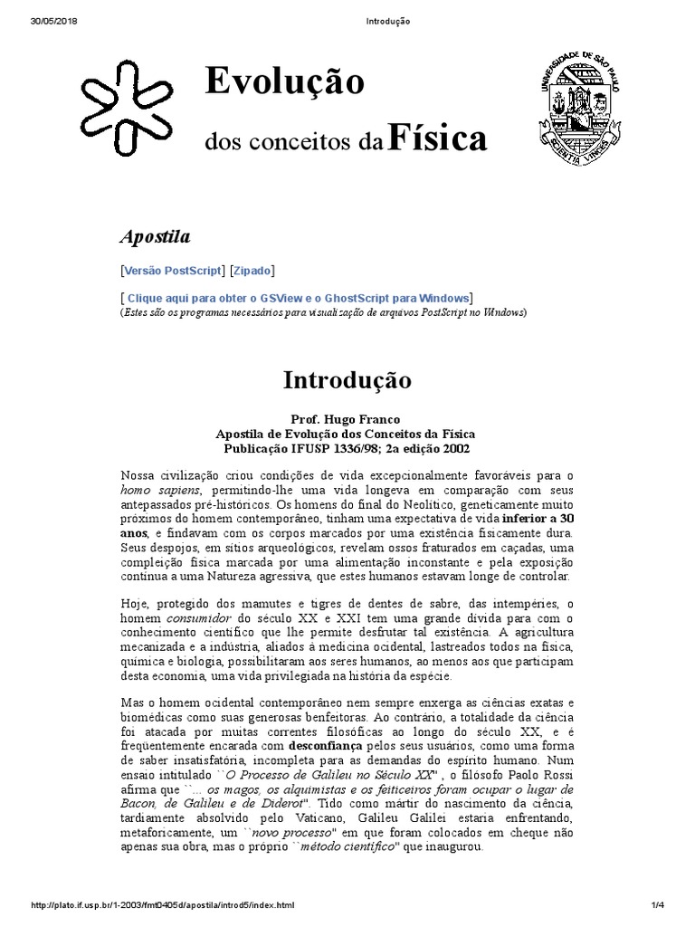 Evolução dos Conceitos da Física | PDF | História da Ciência | Física