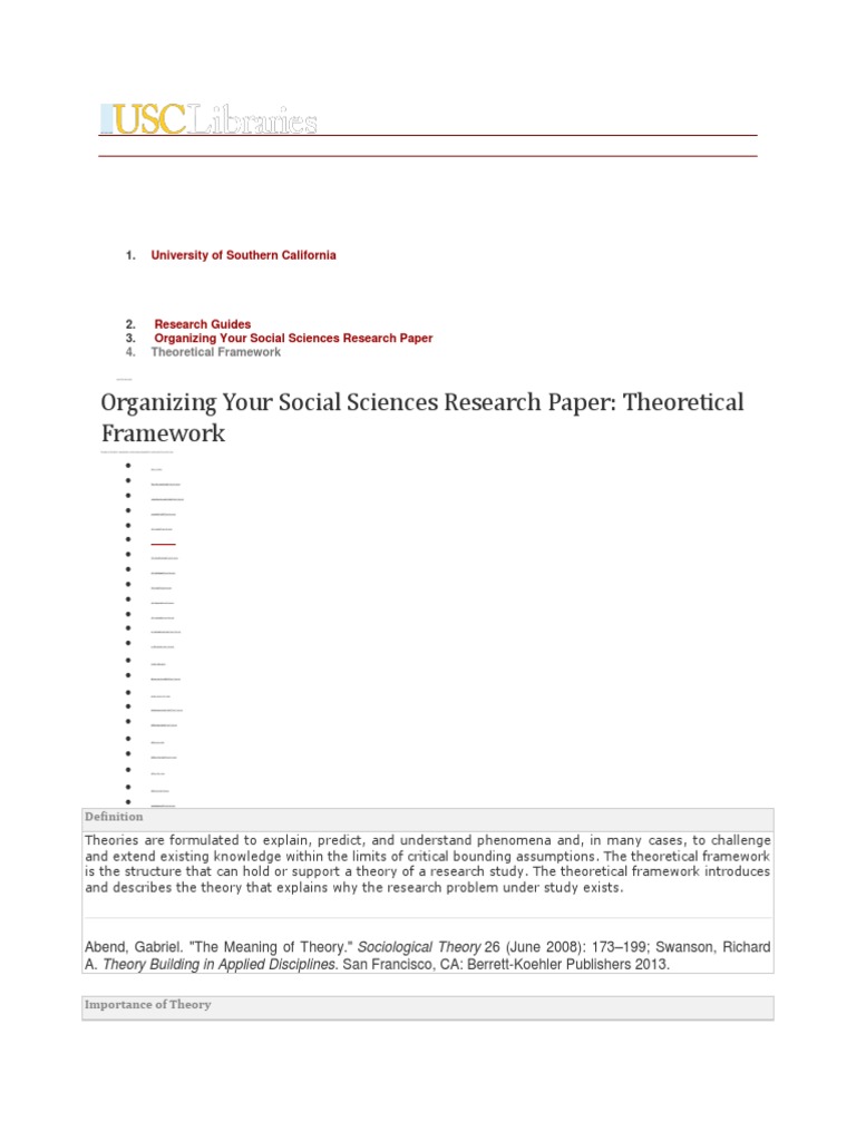 organizing your social sciences research paper