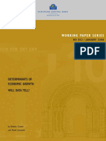 Working Paper Series: Determinants of Economic Growth Will Data Tell?