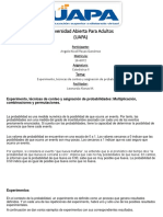 Experimento, técnicas de conteo y asignación de probabilidades: Multiplicación, combinaciones y permutaciones