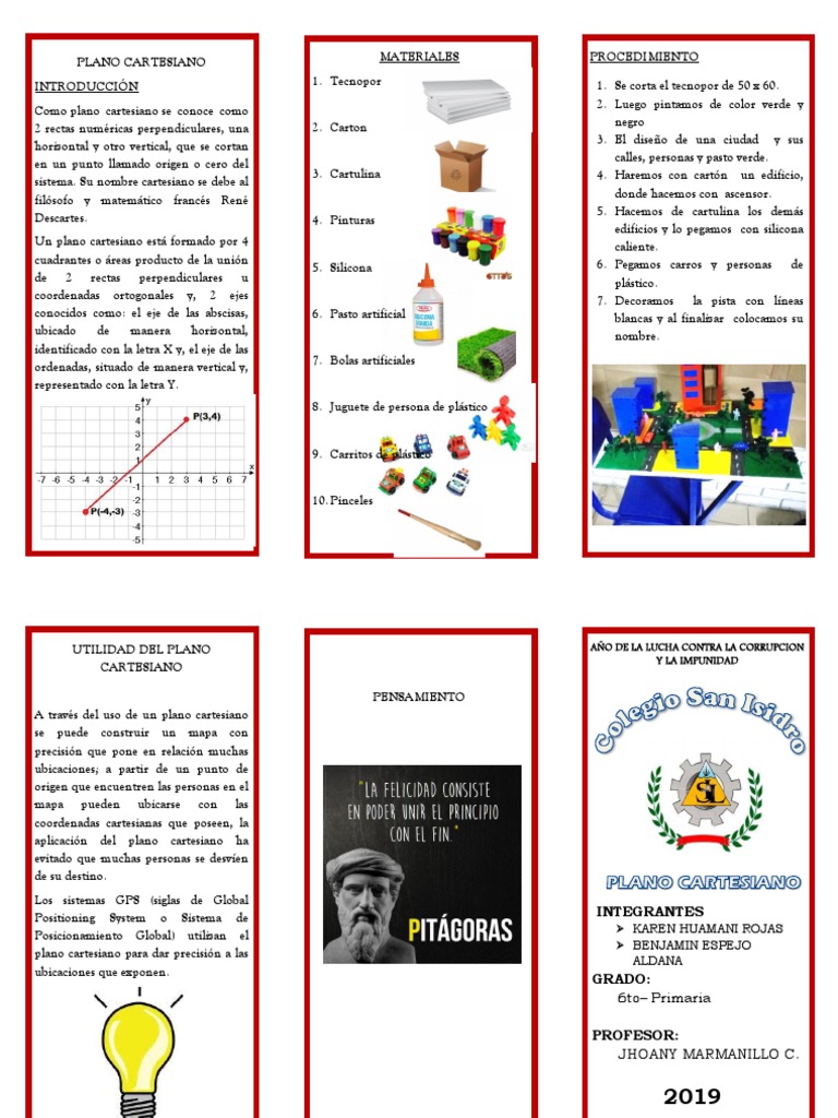 Triptico Plano Cartesiano | PDF | Sistema de coordenadas Cartesianas