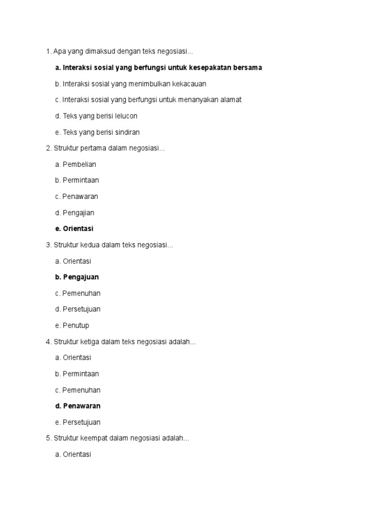 Soal Bahasa Indonesia Kelas X